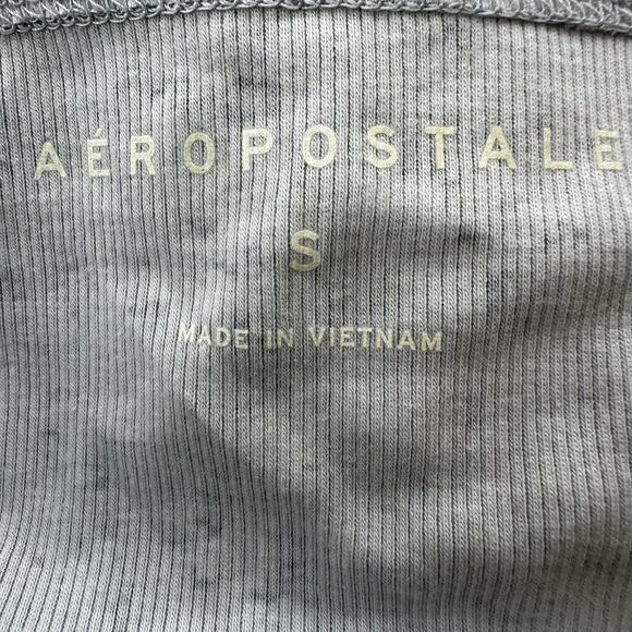 Aeropostale Floral Cutout Convertible Crop Top Halter Stretch Knit Blue Small - Picture 4 of 7